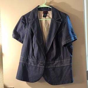 Short sleeve denim blazer, Torrid size 1 (size 16 comparable)